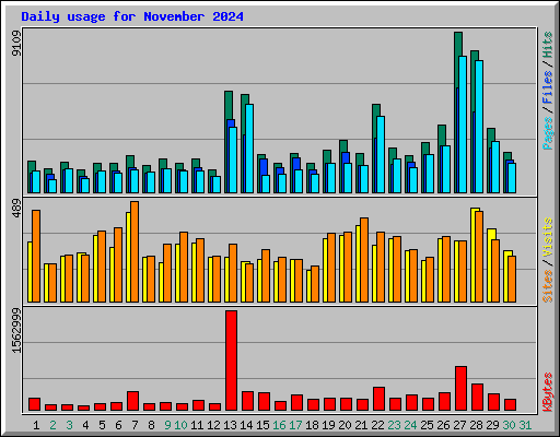 Daily usage for November 2024