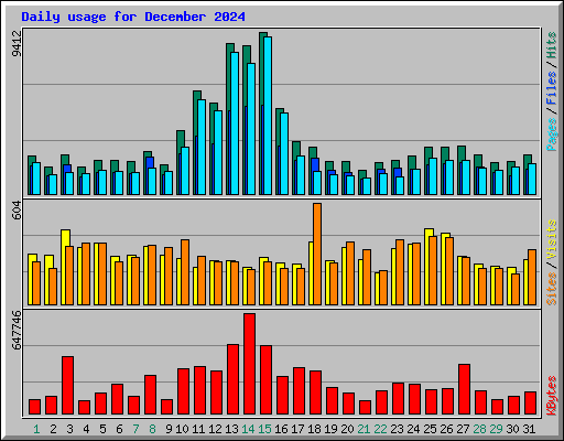 Daily usage for December 2024