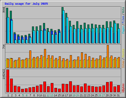 Daily usage for July 2025