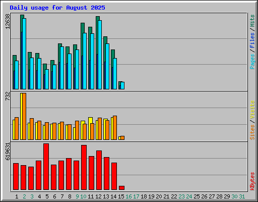 Daily usage for August 2025