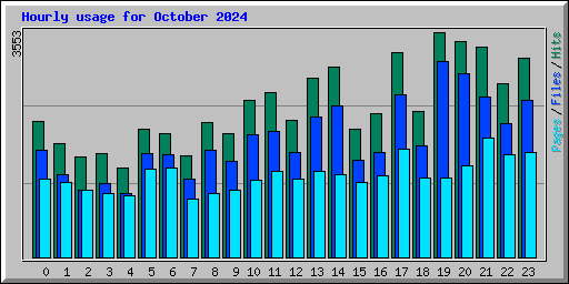 Hourly usage for October 2024